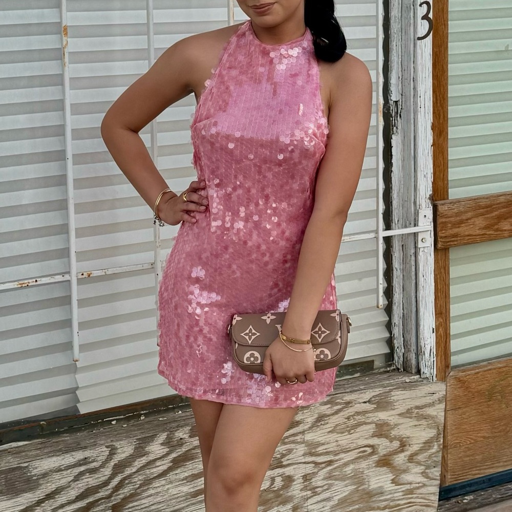 Zara Pink Sequin Mini Dress